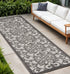 Gray and Charcoal Indoor Outdoor Runner Rug